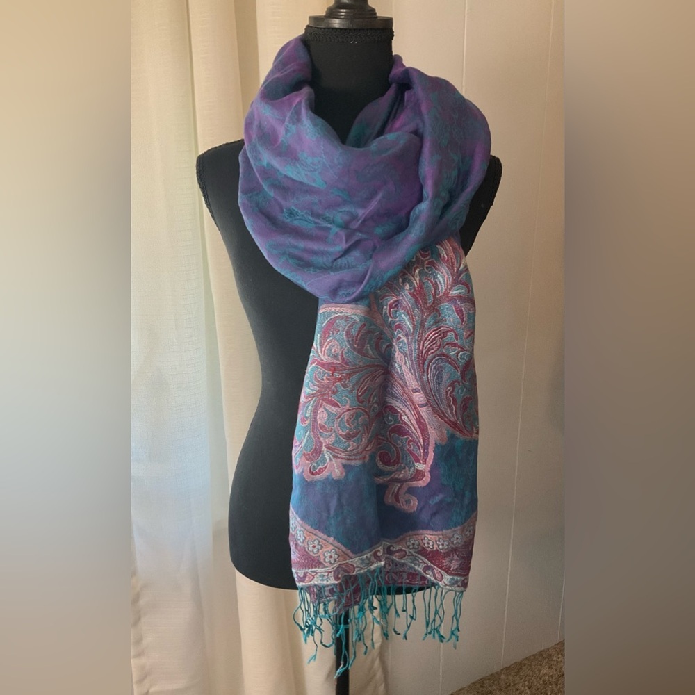 Hand Woven Authentic Indian Pashmina 🦋 Butterfly & Paisley Motif